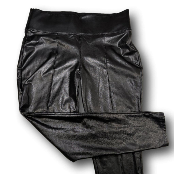 Nine West Pants - Women's Nine West Black Faux Leather Leggings L